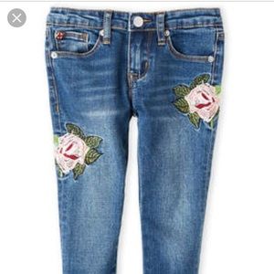 Hudson raw hem rose embroidered jeans 10